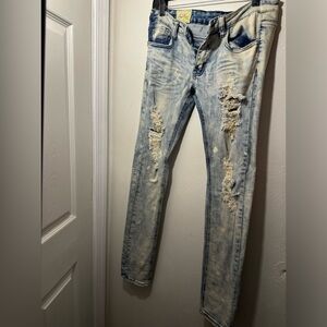 Ripped and faded jeans